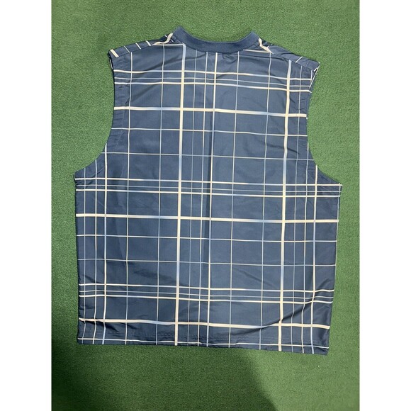 Nike Golf Pullover Windbreaker Vest Men's Lg Blue Plaid - Picture 8 of 8